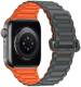 Ремешок Apple Watch 38/40/41мм Hoco WA07 Magnetic (серый/оранжевый)