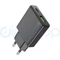 Зарядное устройство Hoco N38 QC 3.0 20W (USB/Type-C) (черный)
