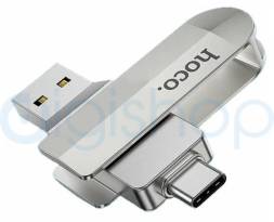 Флэш накопитель USB/Type-C 64 Гб Hoco UD10 (серебро) 3.0