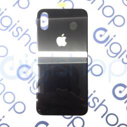 Задняя крышка для Apple Iphone X (стекло) (черный) (CE логотип) (широкий вырез под камеру)